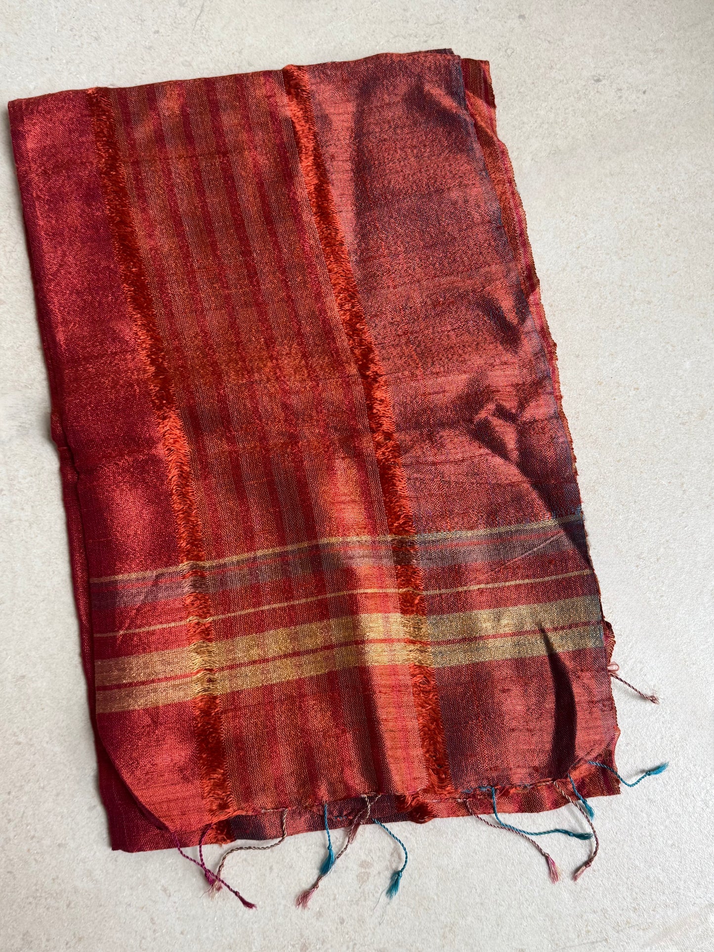 Pashmina sciarpa seta India arancio