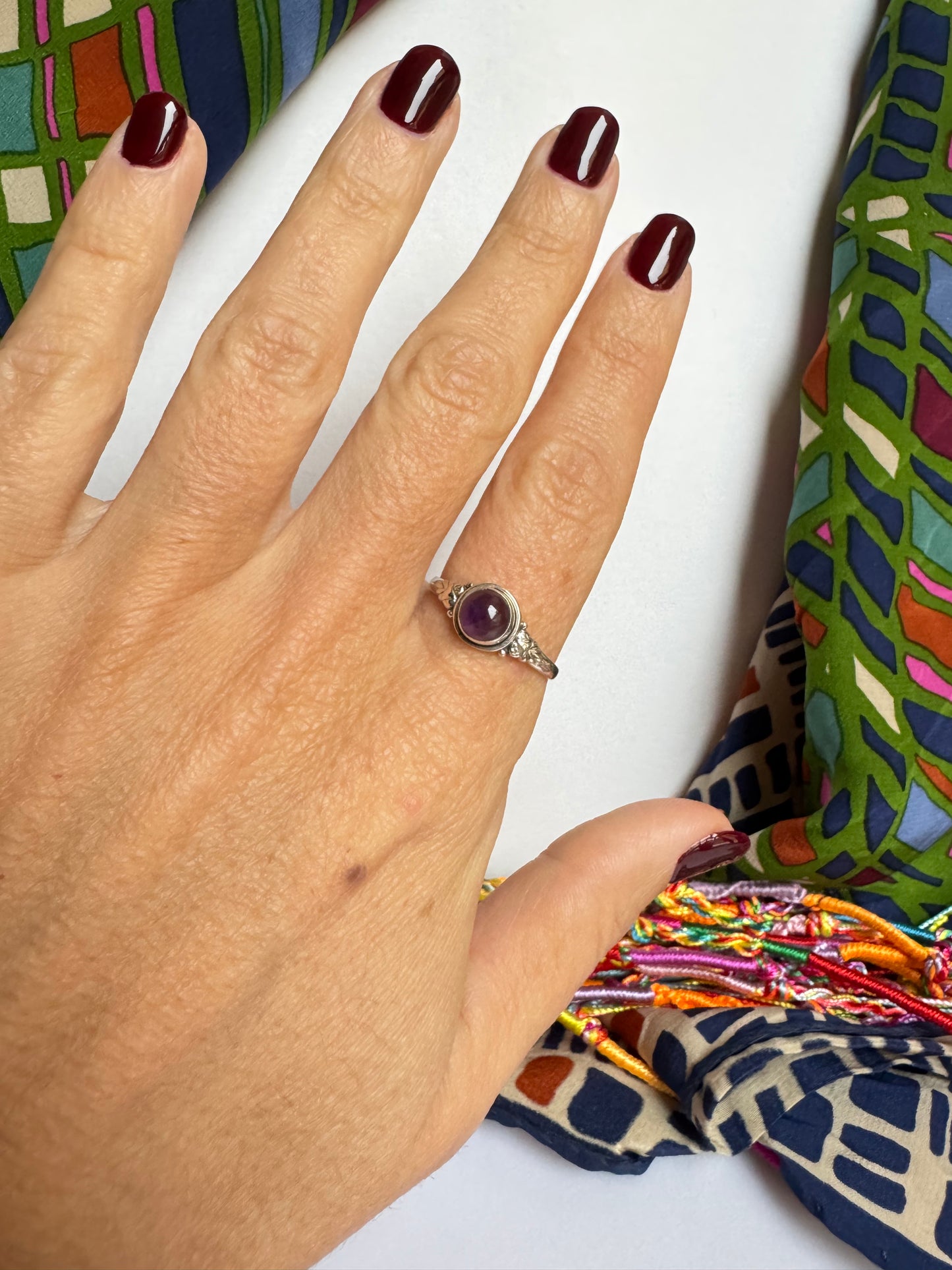 Anello argento 925 ametista misura 20 - 8AME