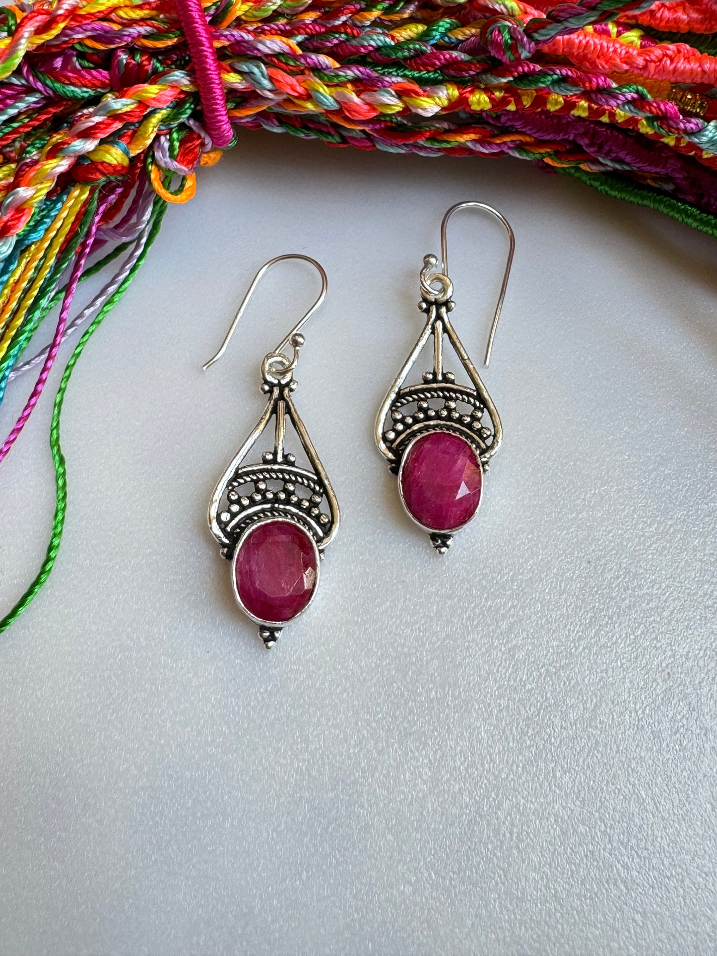 Ruby root 925 silver earrings