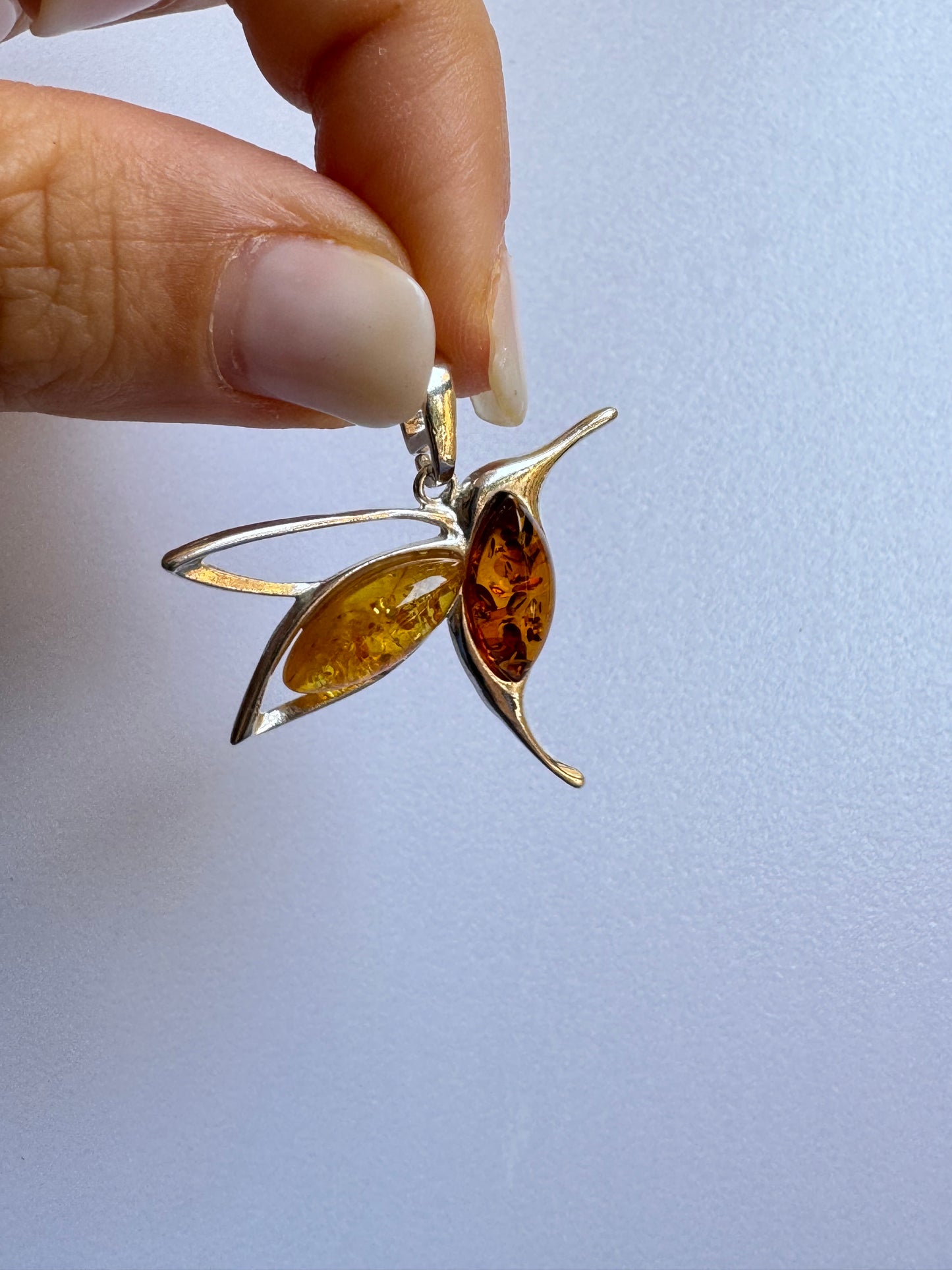 C16 amber 925 silver pendant