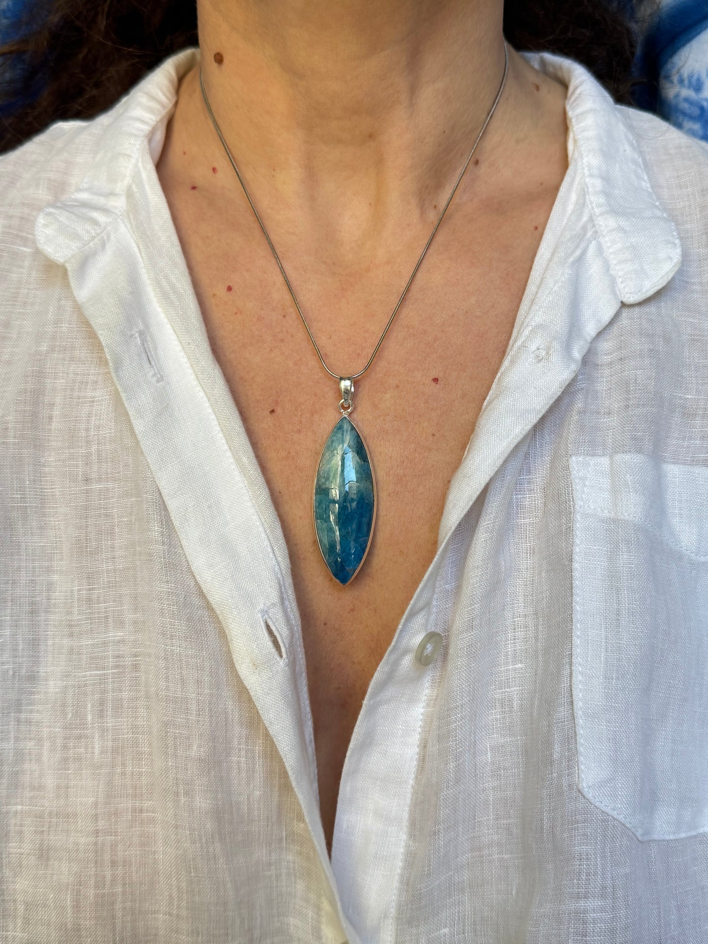 Ciondolo pendente argento 925 afghanite 7K