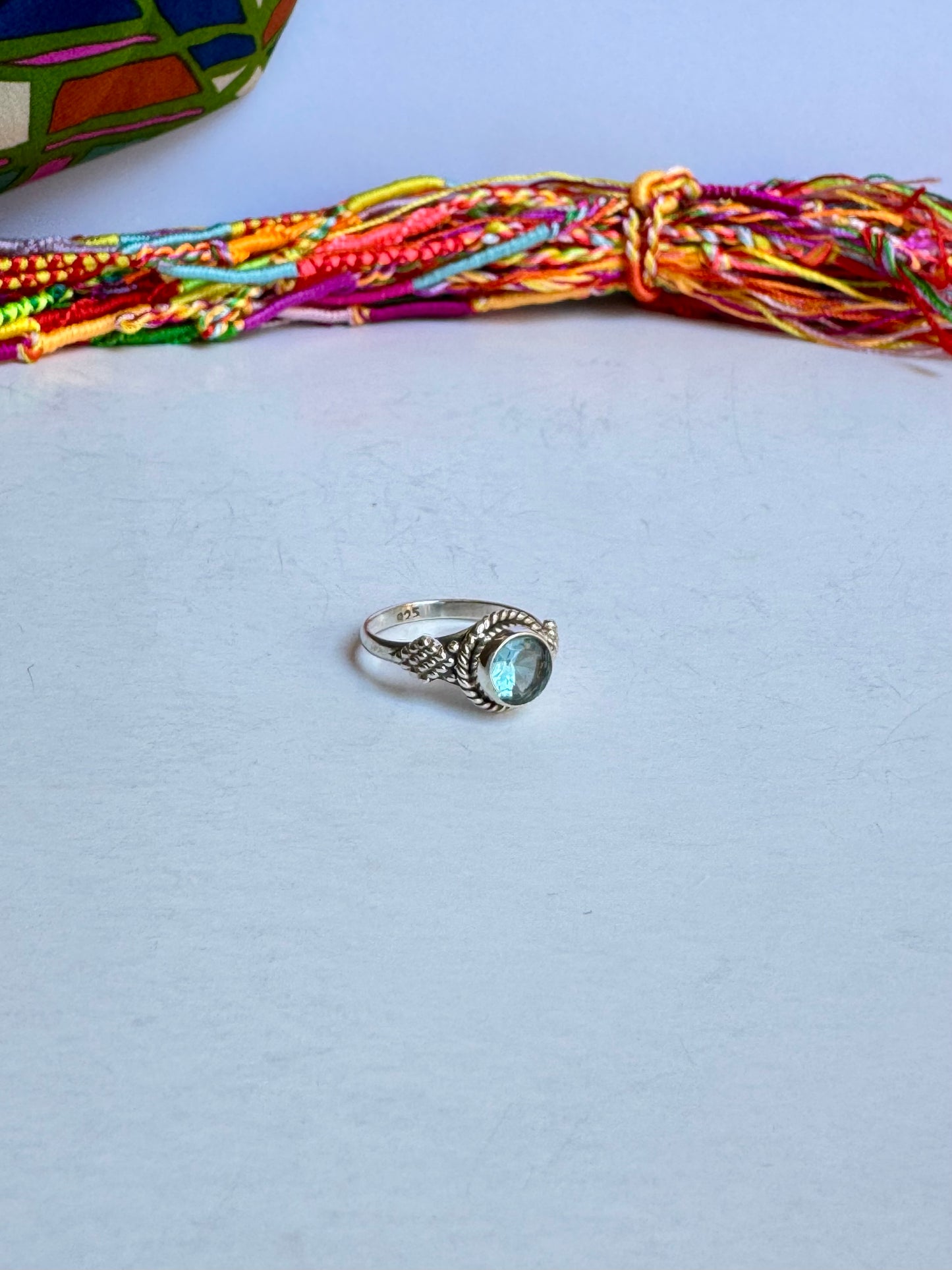 Anello argento 925 acquamarina misura 14 - 6LO