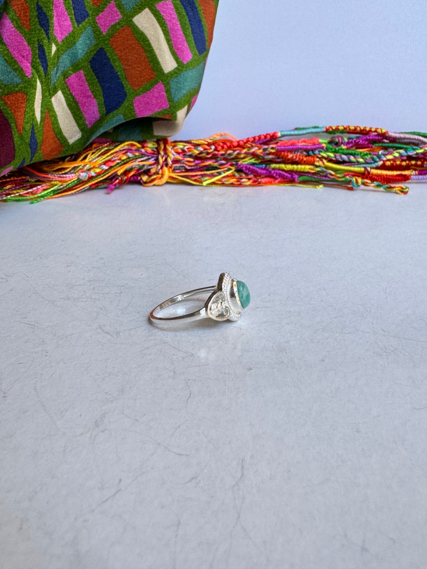 Anello argento 925 larimar misura 19/20 - 4LAR