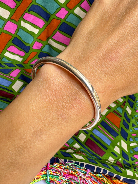 Smooth silver boho bracelet