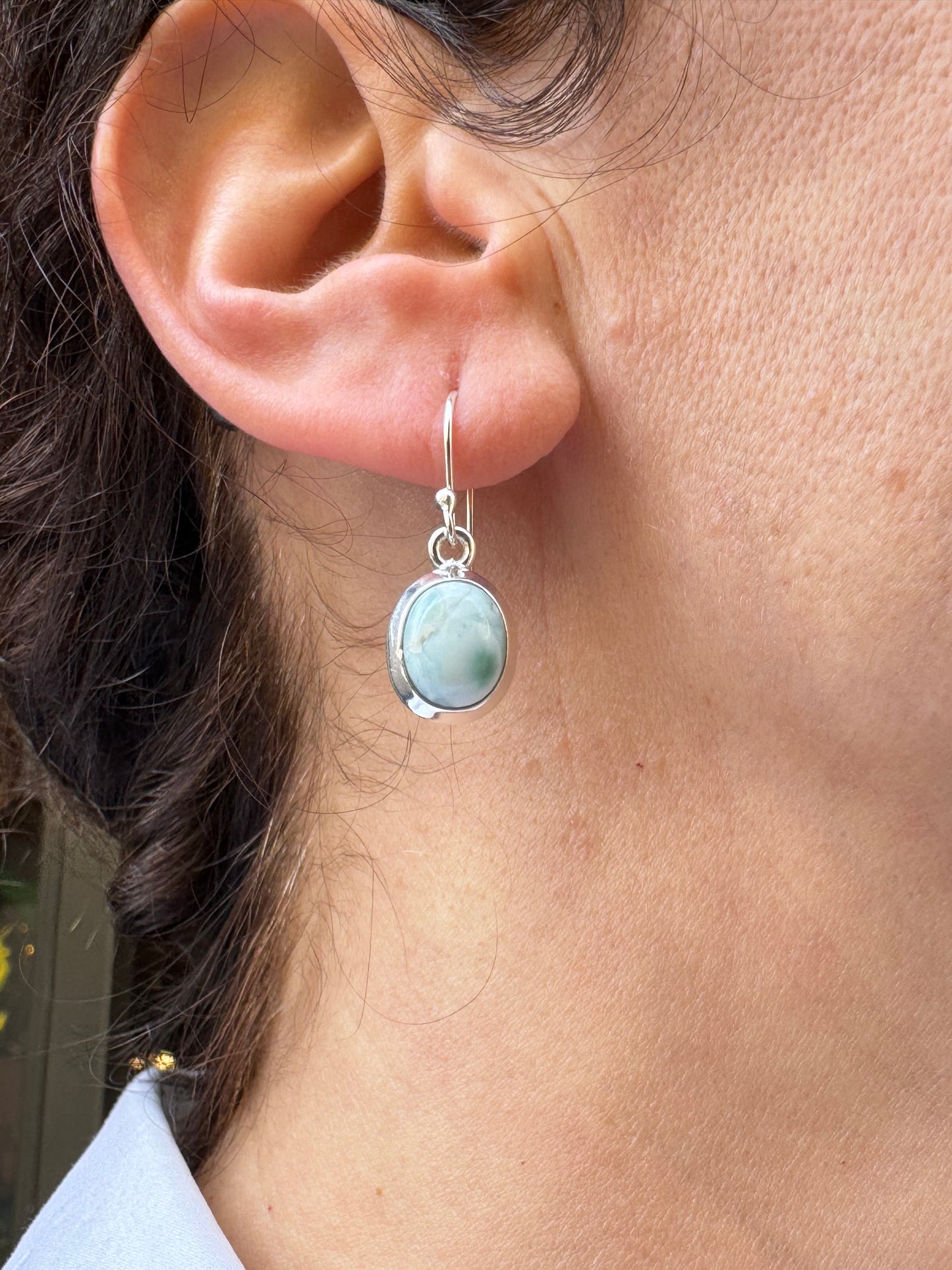 925 larimar silver earrings