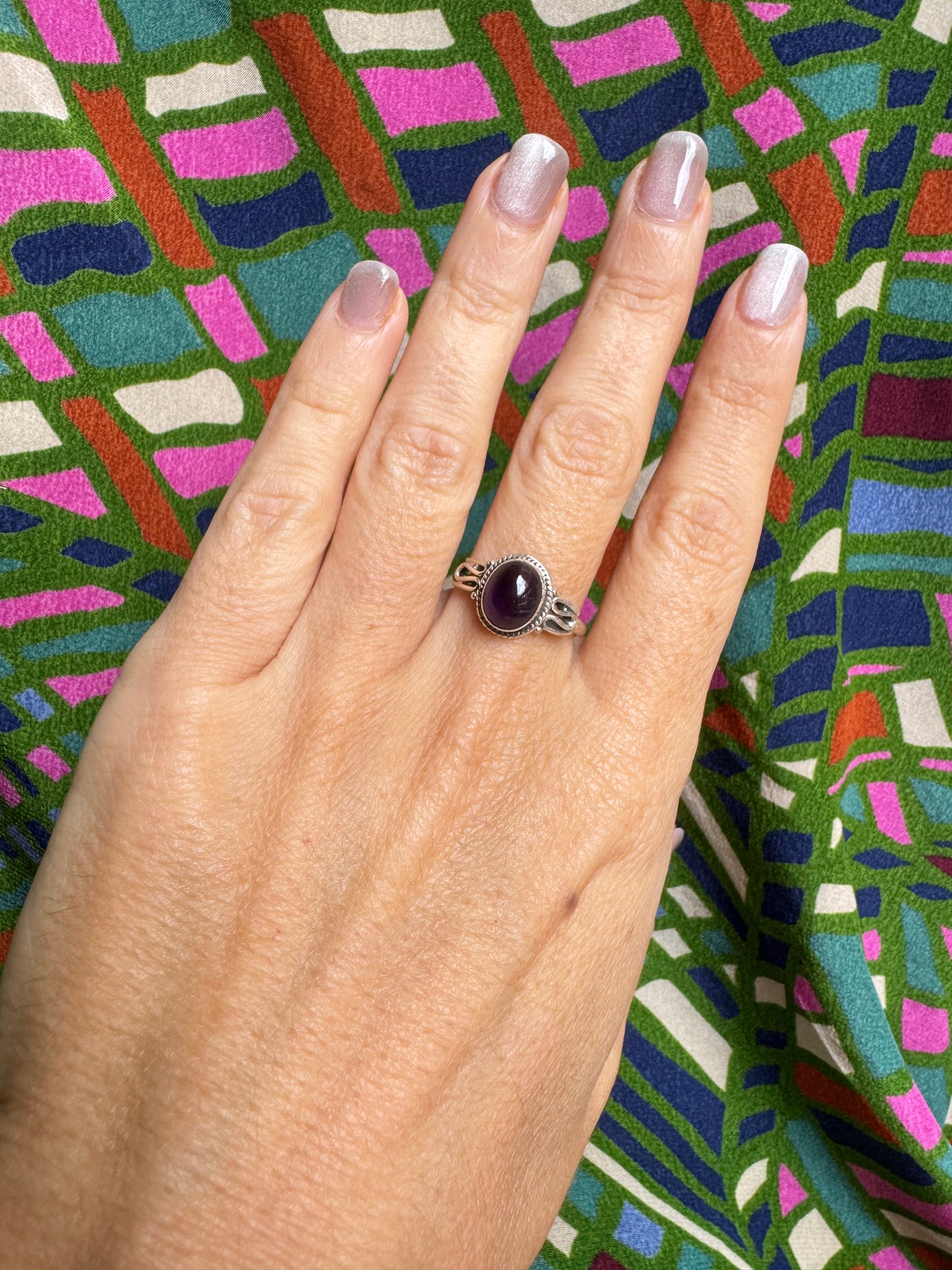 925 silver amethyst ring size 17/18 - 10A