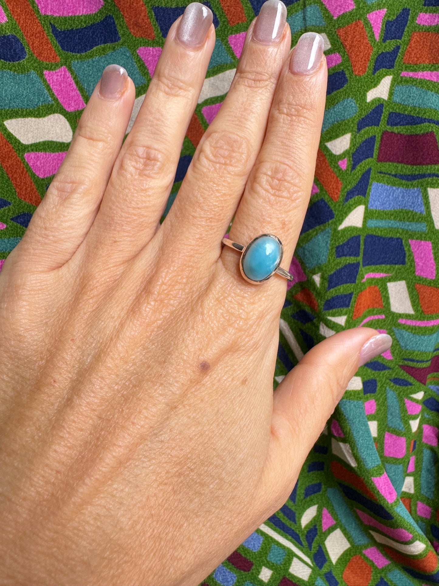 925 silver chalcedony ring size 22 - 8L