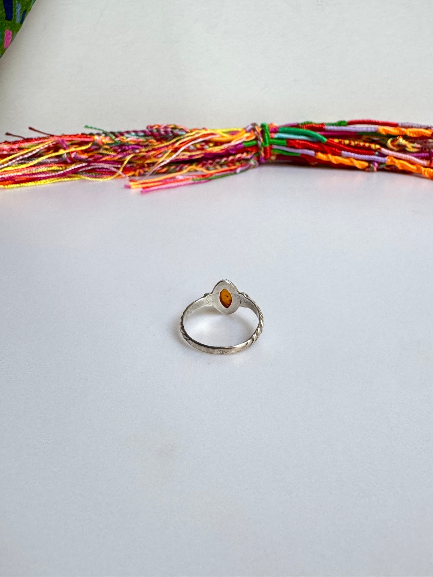 Anello argento 925 ambra misura 16 - 20AMB