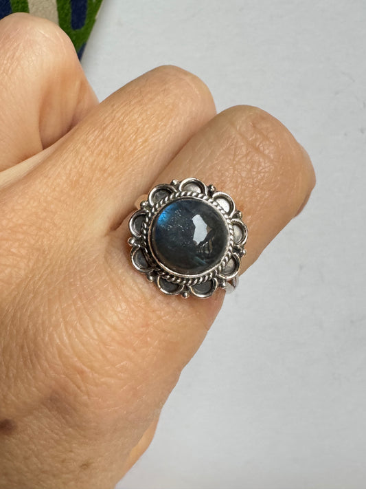 Anello argento 925 labradorite misura 19 - 35SZ