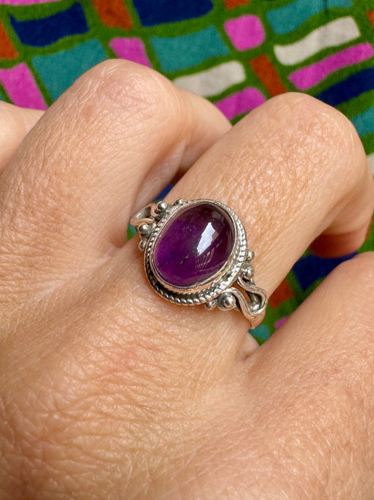 925 silver amethyst ring size 17 - 12A