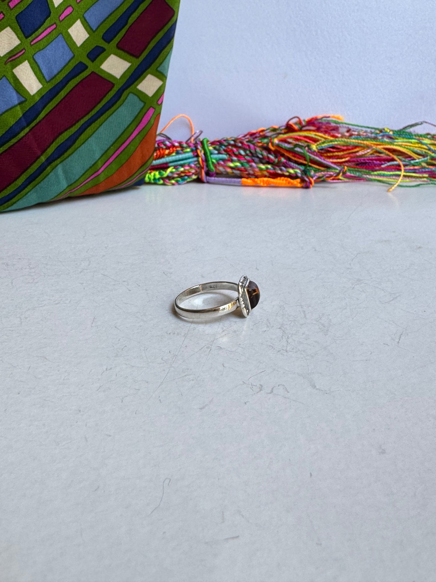 Anello argento 925 ambra misura 14 - 29AMB