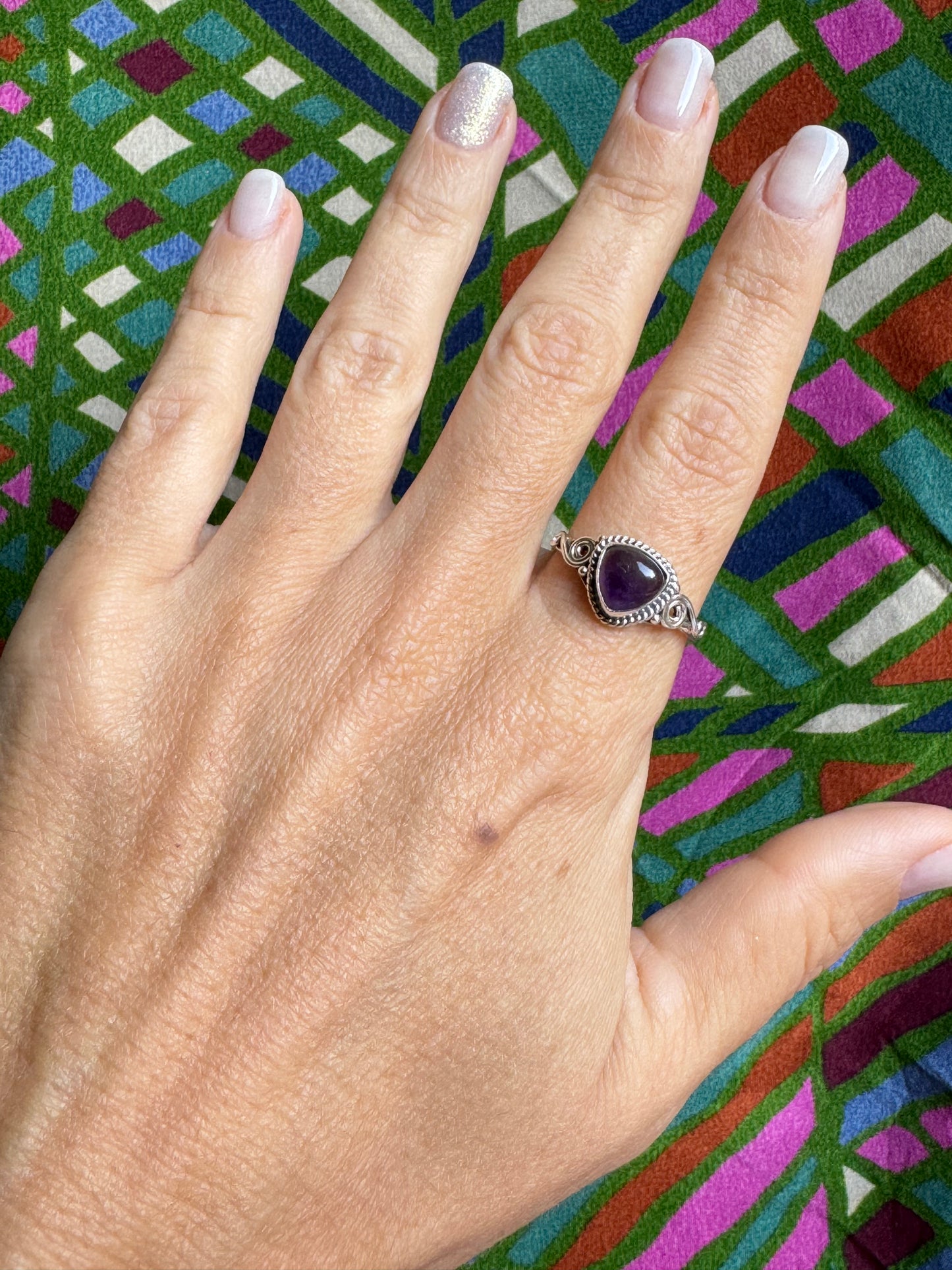 925 silver ring amethyst E71