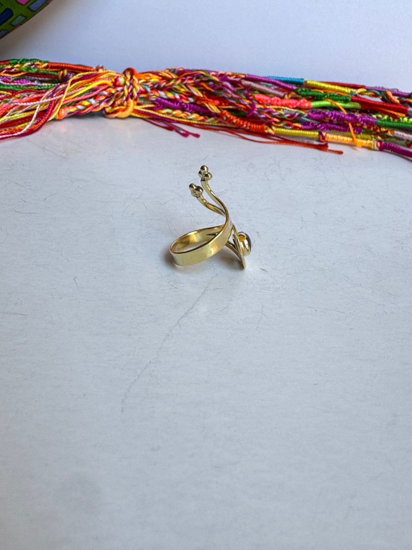 Anello boho dorato rosso