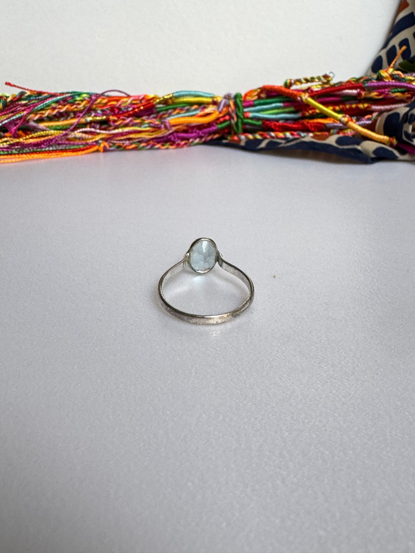 Anello argento 925 acquamarina misura 21 - 15AQ