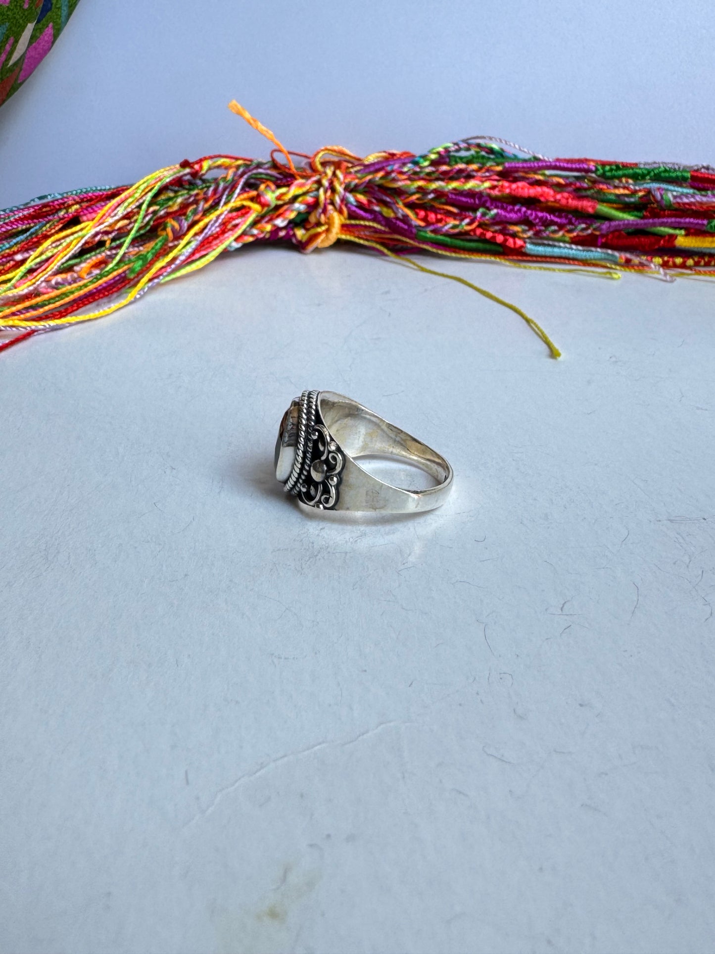 Anello argento925 misura 23 quarzo citrino C2