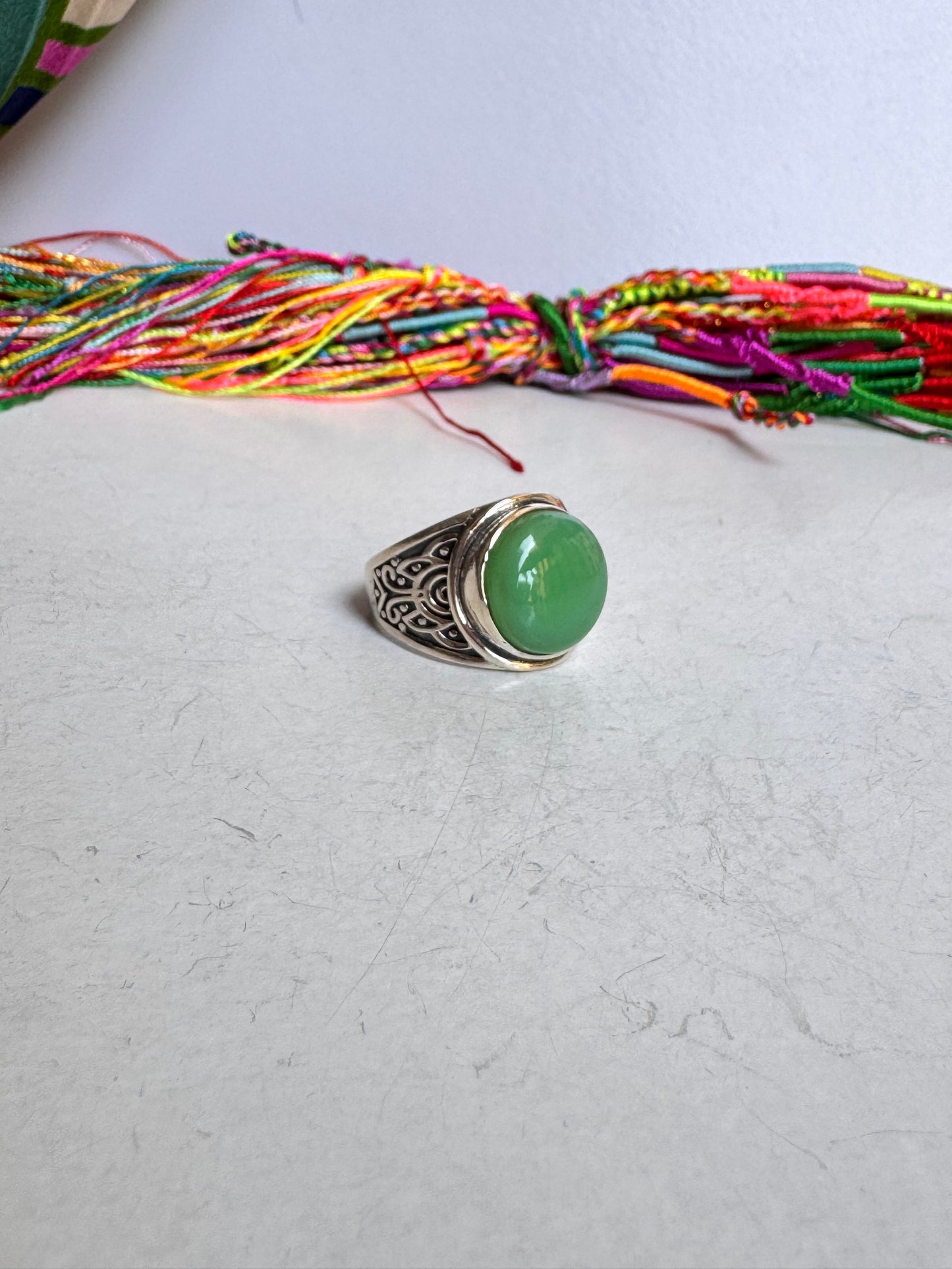 925 silver chrysoprase ring size