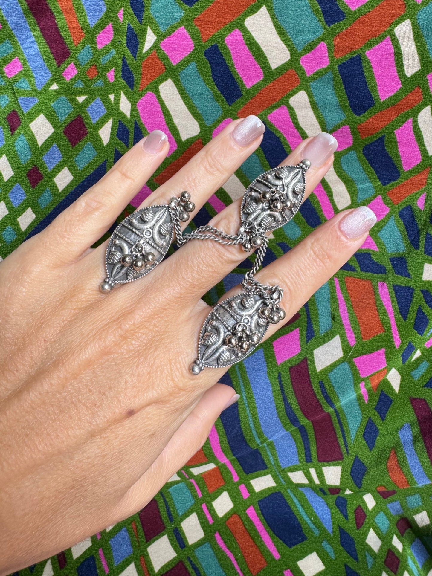 Antique vintage triple ring