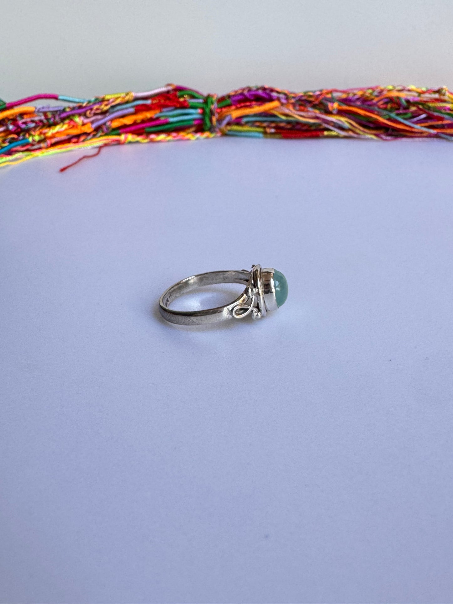 Anello argento 925 calcedonio misura 15 - 1CA