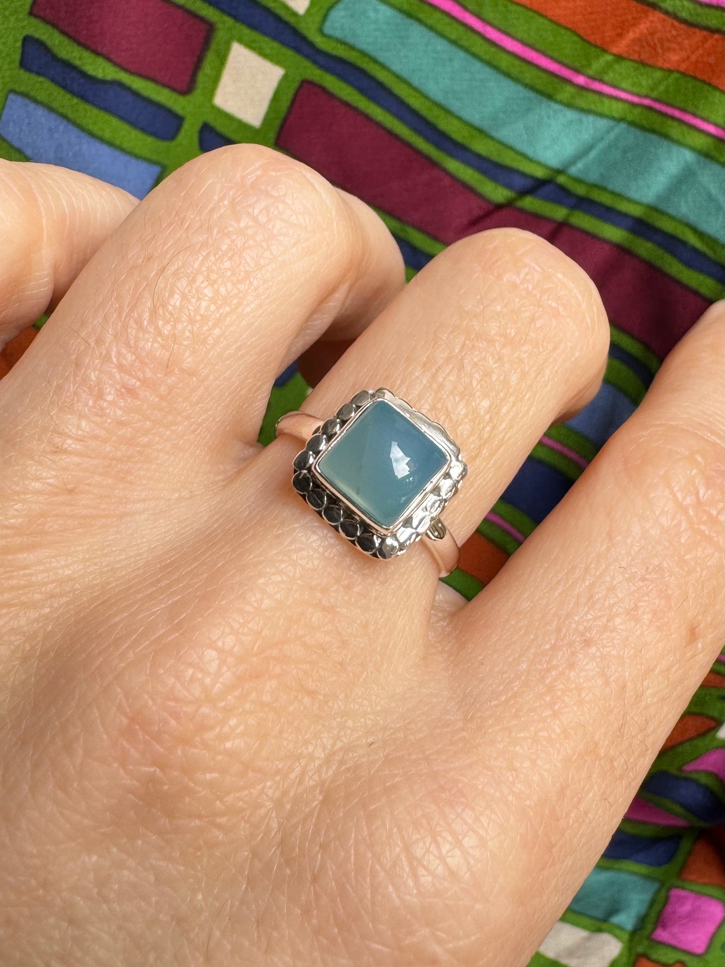 P3 chalcedony 925 silver ring