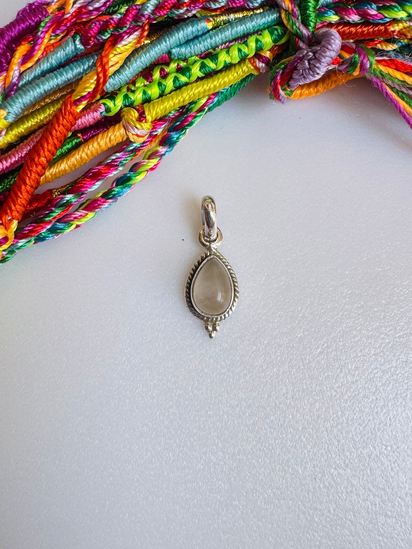 925 silver rose quartz pendant F41