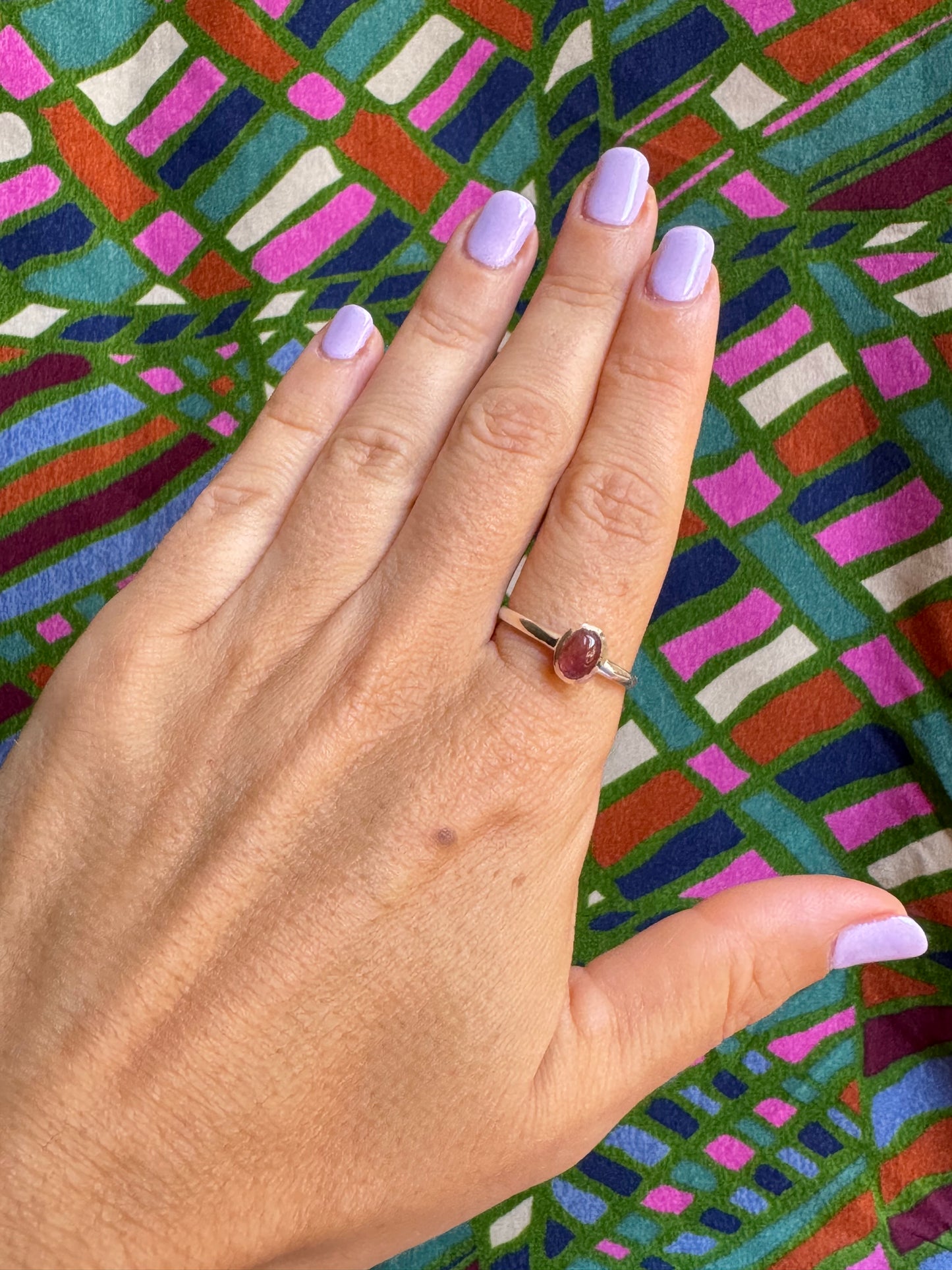 925 Silber Turmalin Ring Größe 22/23 TA20 defekt