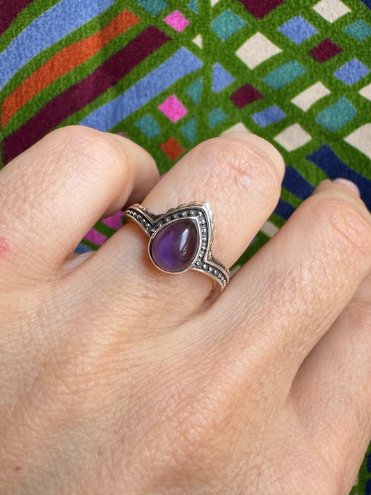 Anello argento ametista misura 12- X8
