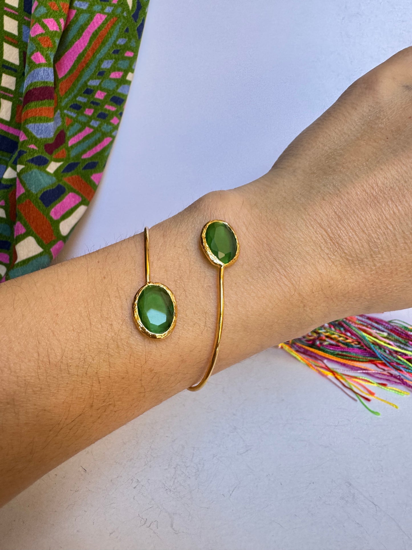 Bracciale pietra ovale verde