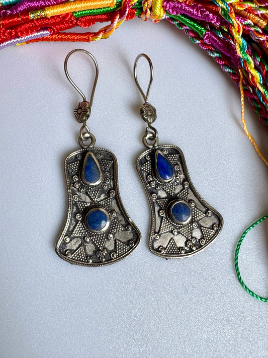 Antike afghanische Lapislazuli Ohrringe Vintage