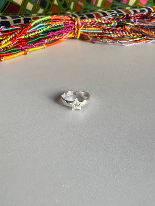 Anello argento 925 falange o piede regolabile fascia stella chiara 4