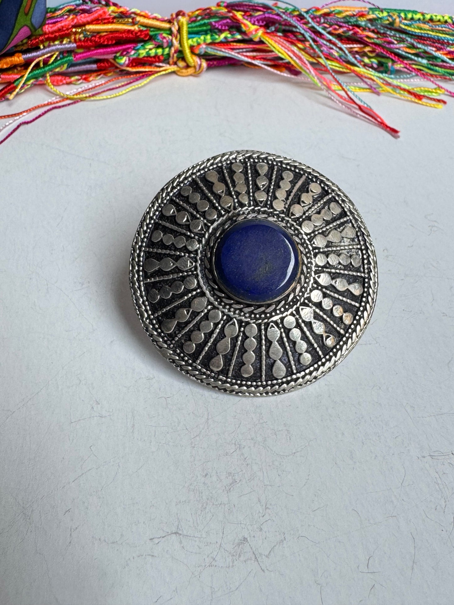Anello antico pietra dura lapislazzuli vintage misura 17/18