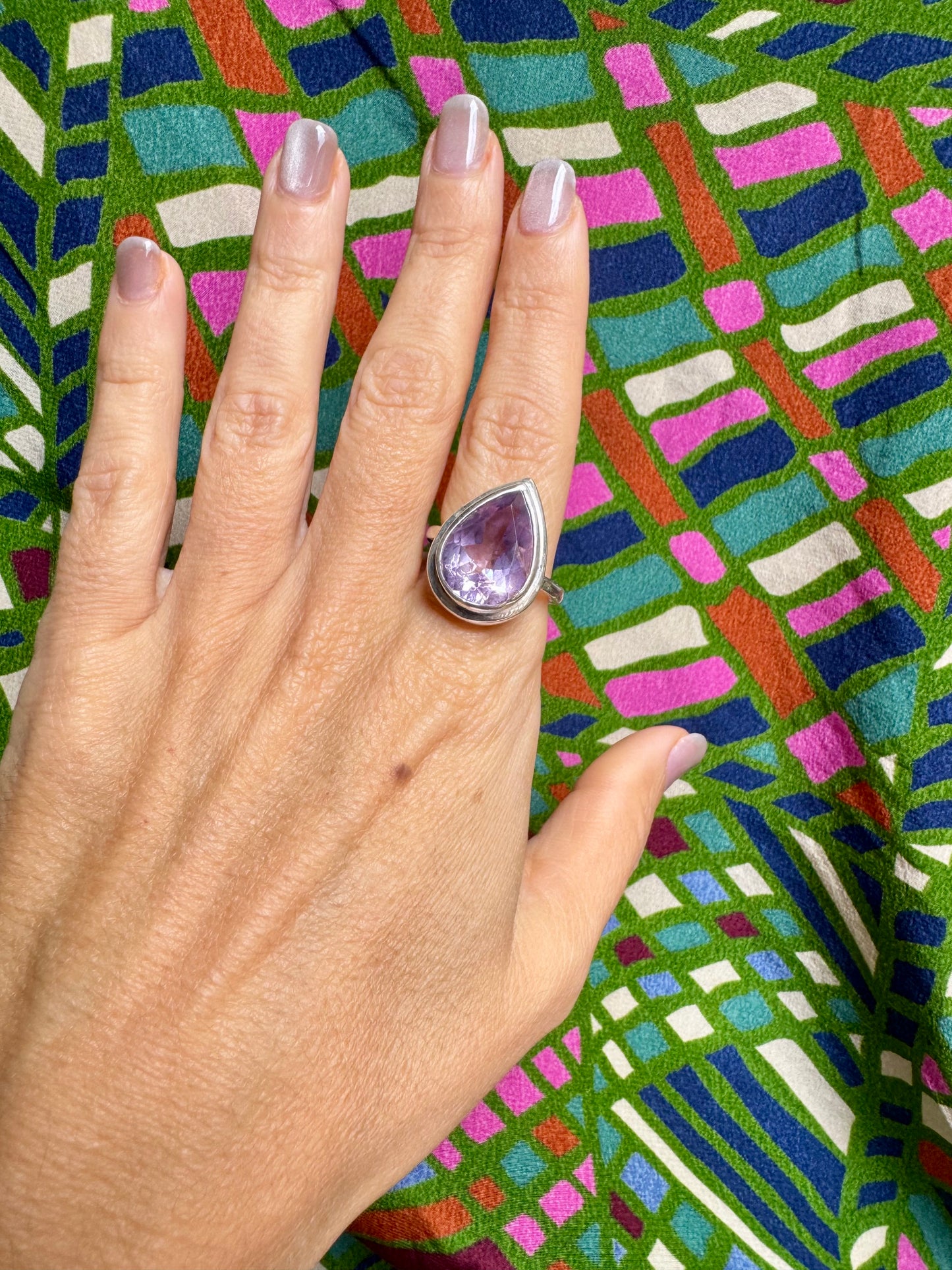 925 silver amethyst ring size 20 - 7A