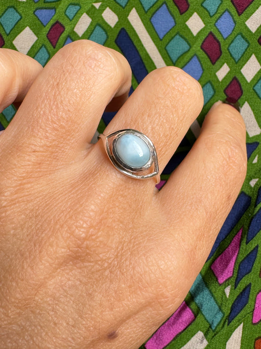 925 silver ring larimar E19