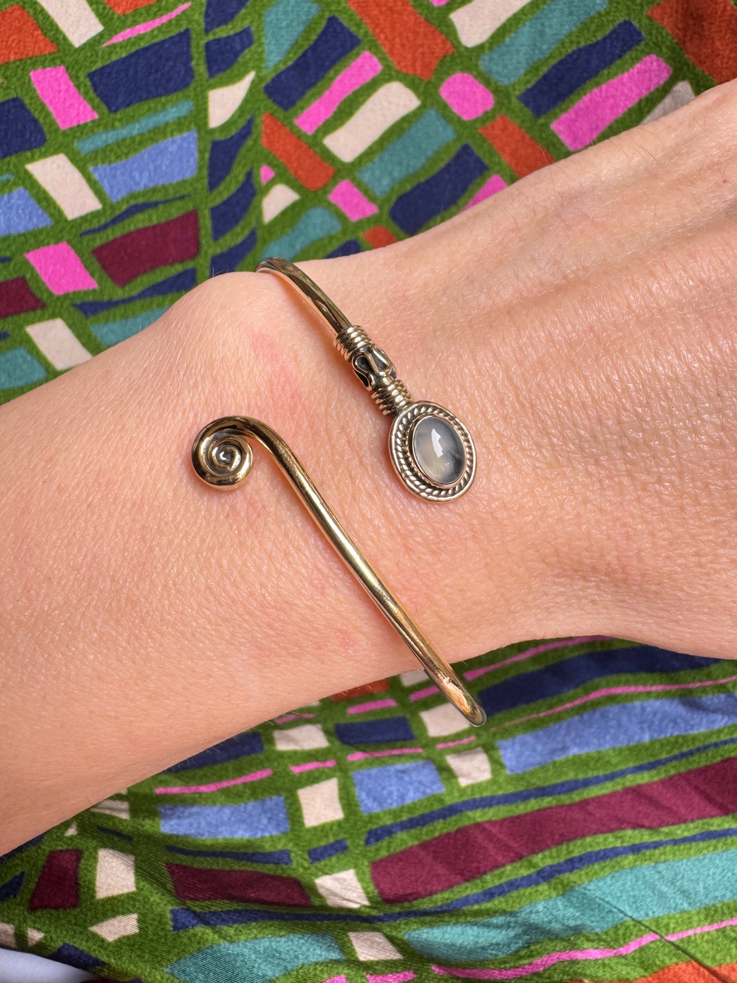 Lilac gold boho bracelet