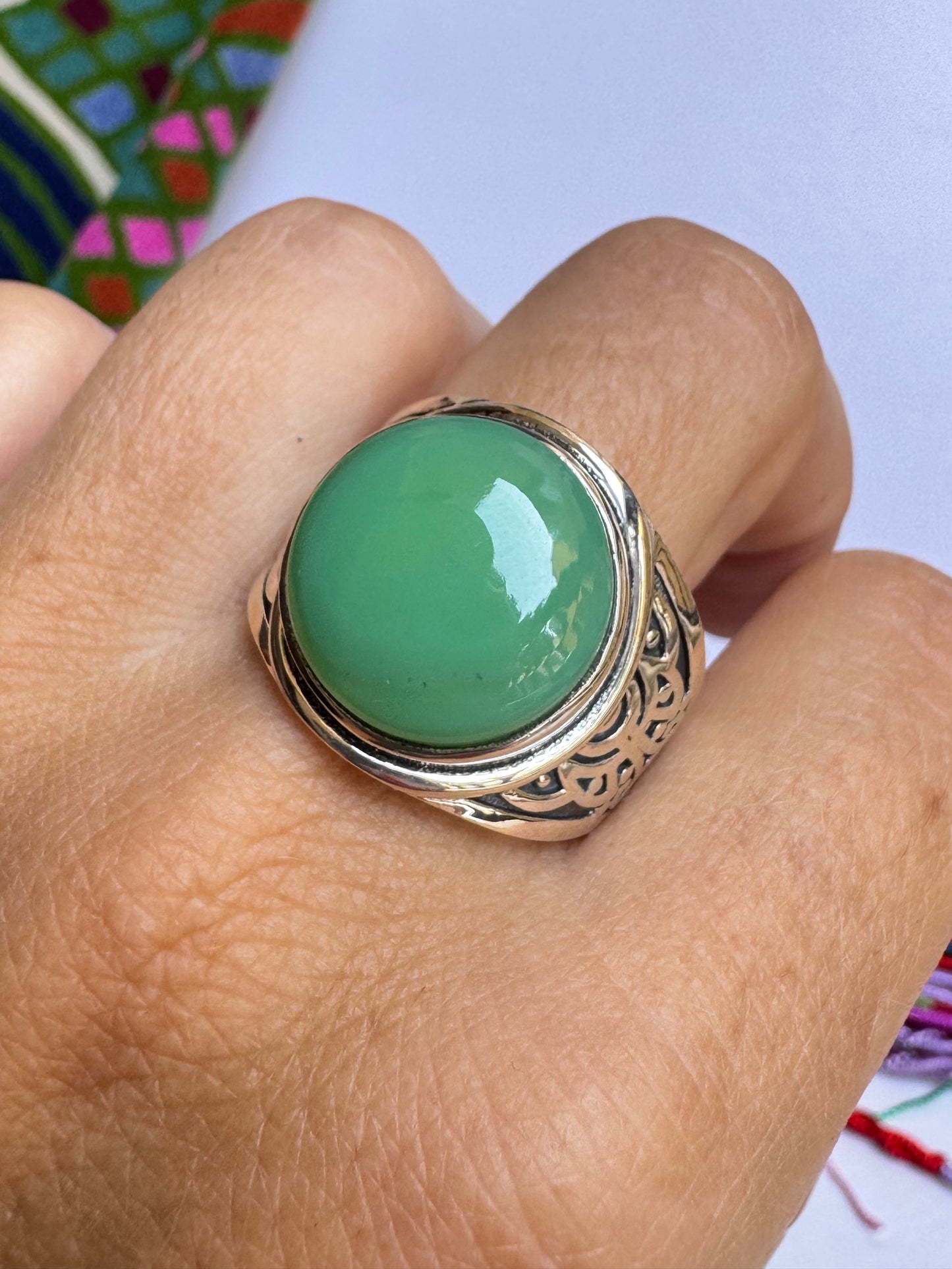 925 silver chrysoprase ring size