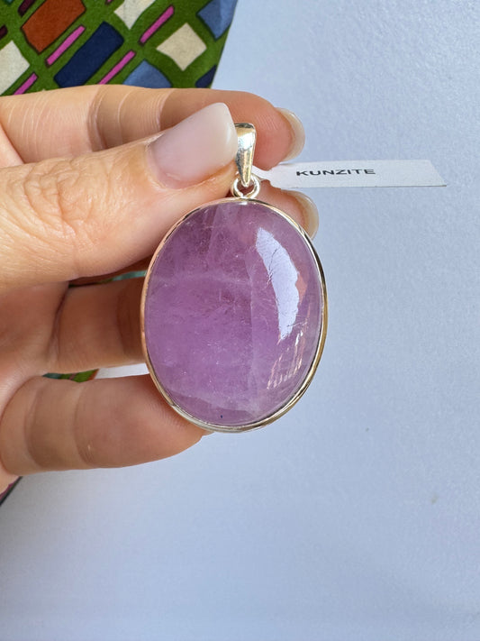 Ciondolo pendente argento 925 kunzite 21K