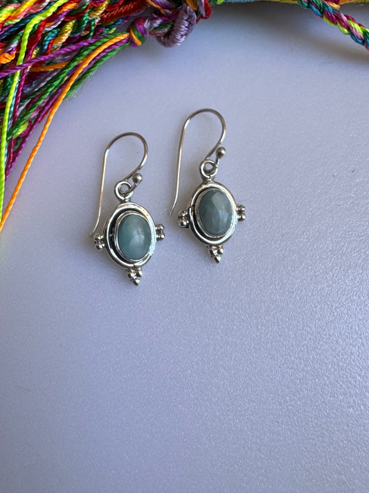 925 silver larimar earrings R36