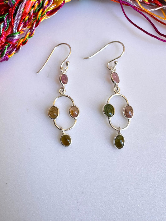 Orecchini argento 925 tormalina D35