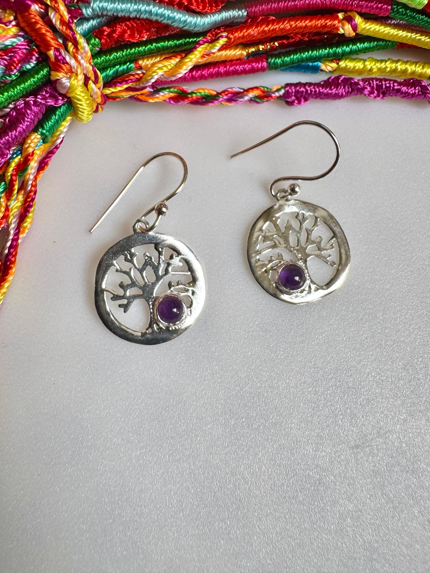 925 Silber Ohrringe Amethyst O17