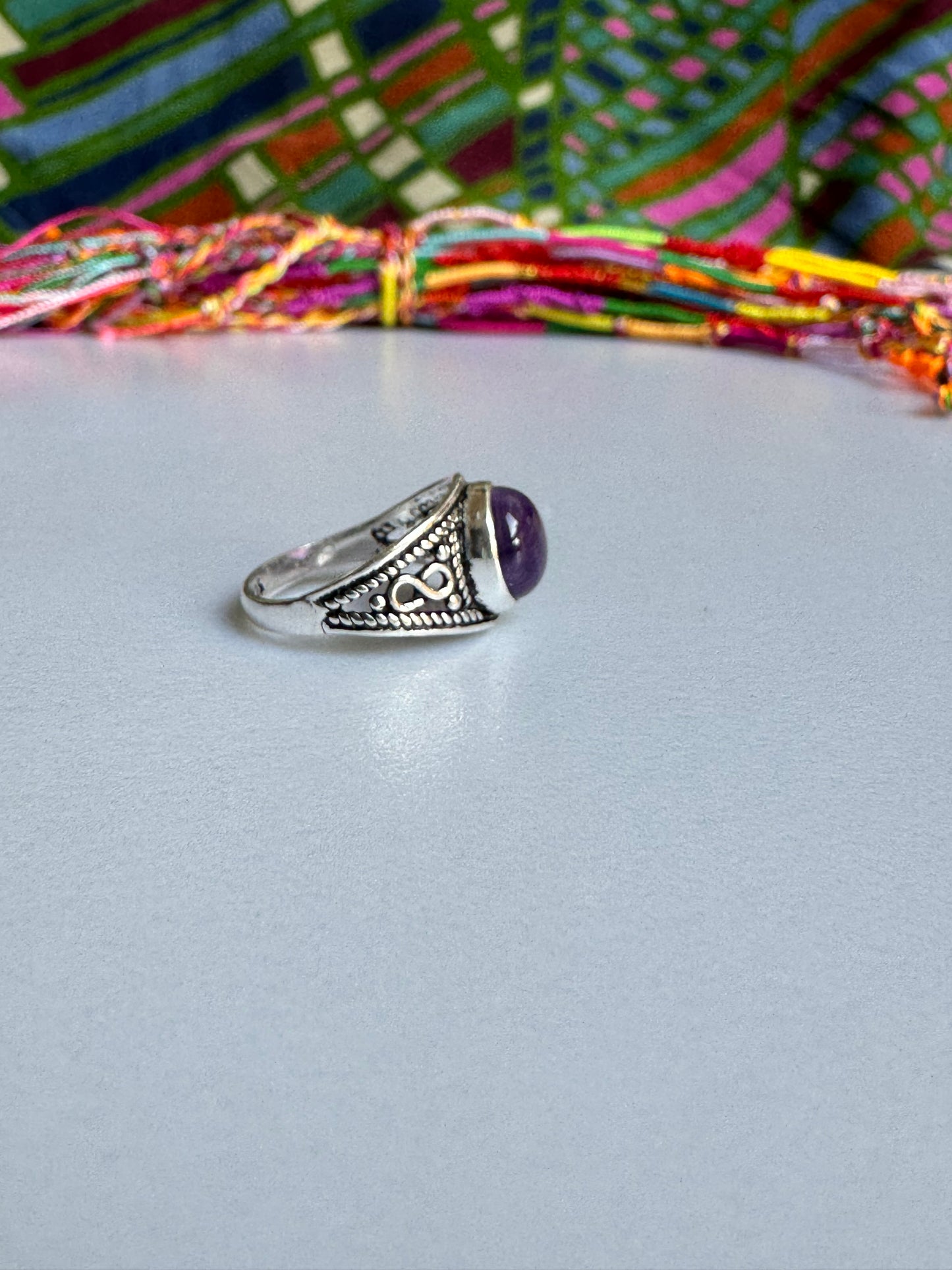 925 silver ring amethyst E87