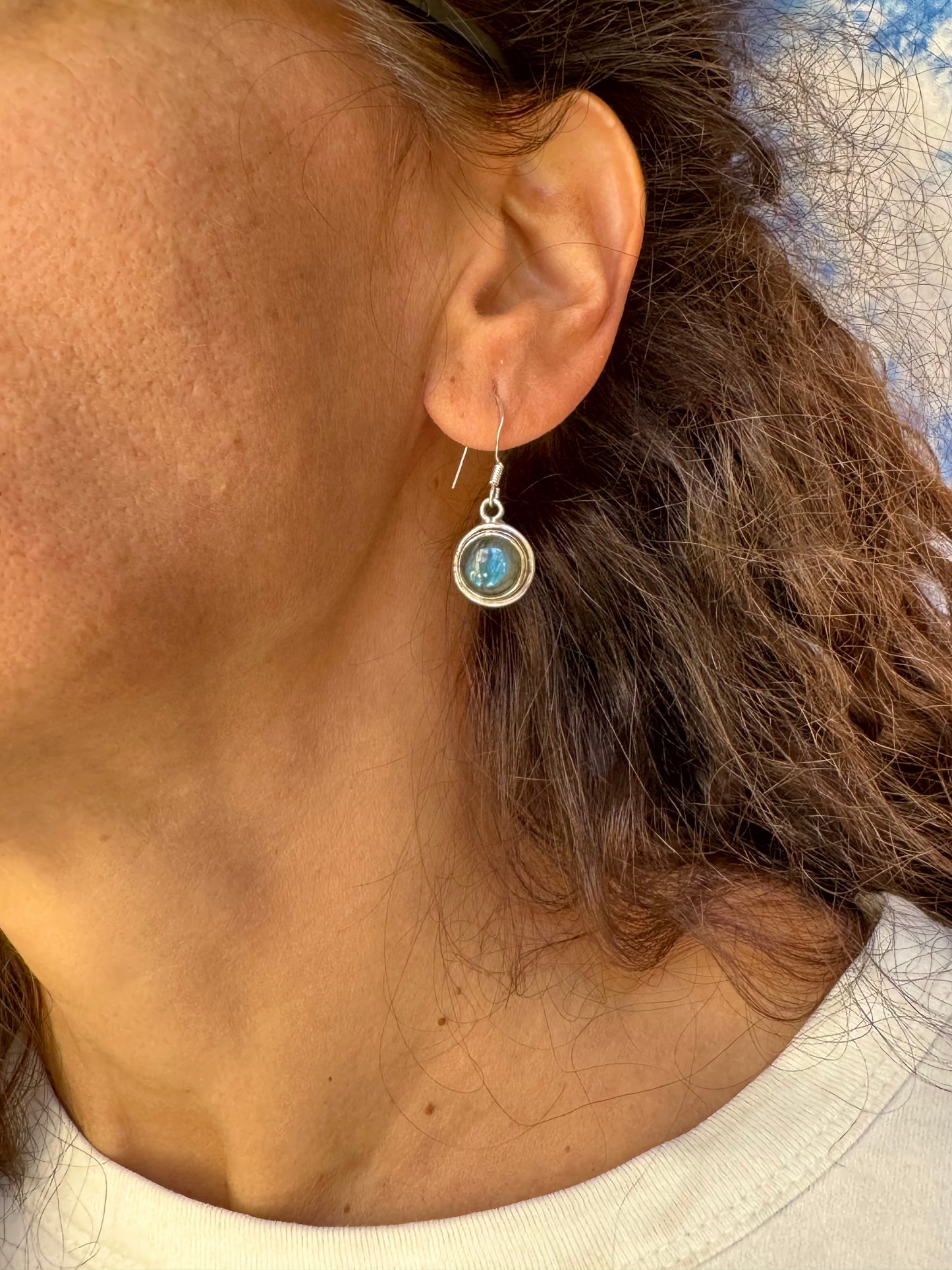 925 silver labradorite earrings D12