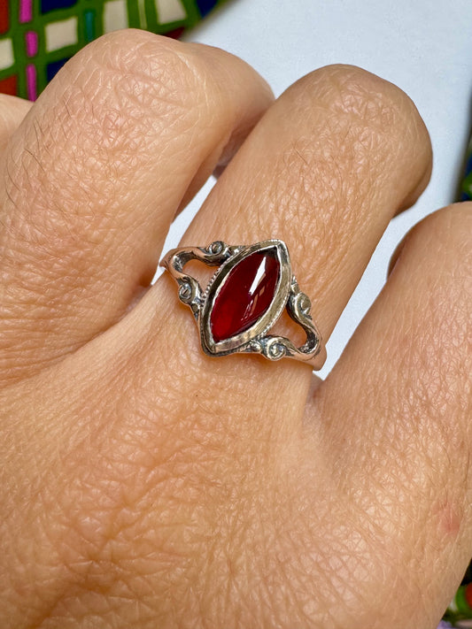 Anello argento 925 granato misura 17 - 3GR