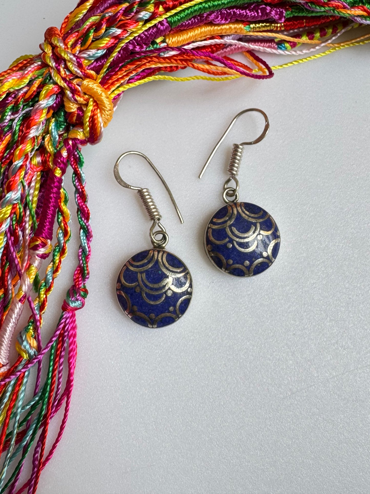 Orecchini nepalesi blu