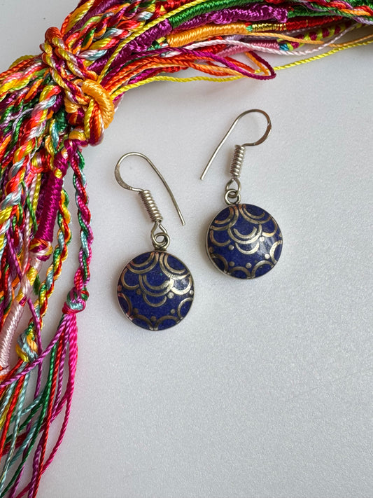 Nepalese blue earrings