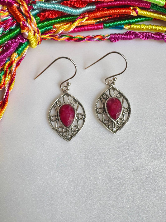 Orecchini argento925 radice di rubino O16