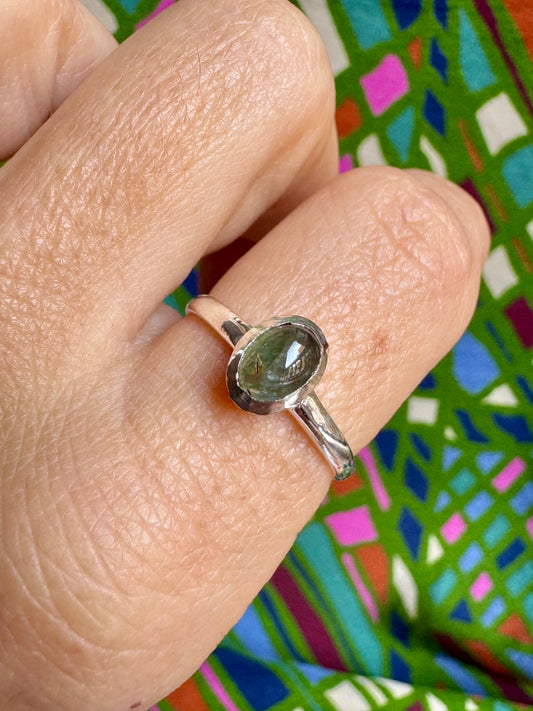 Anello argento 925 tormalina misura 19 - TA50
