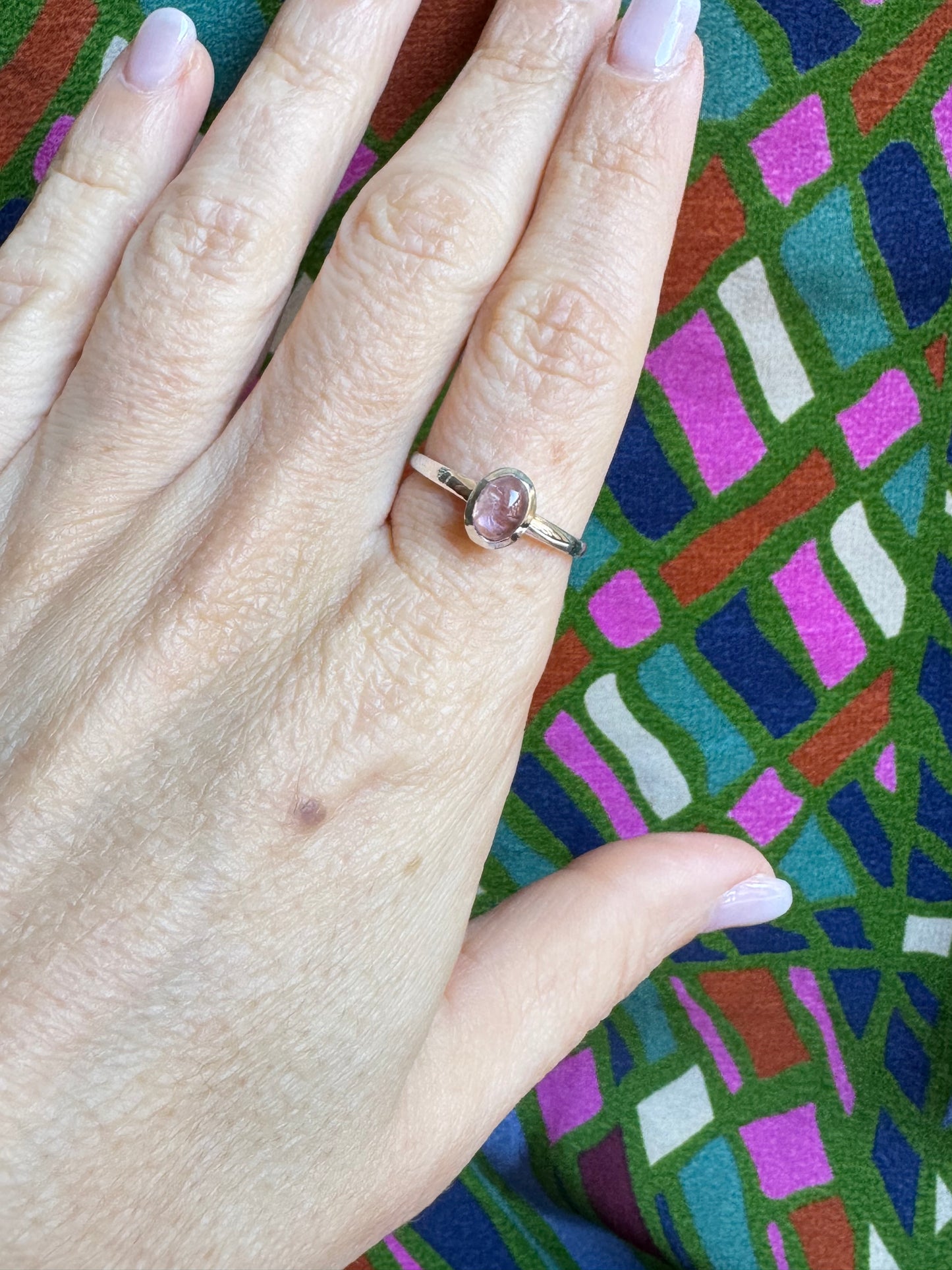 925er Silber Turmalin Ring Größe - TA3