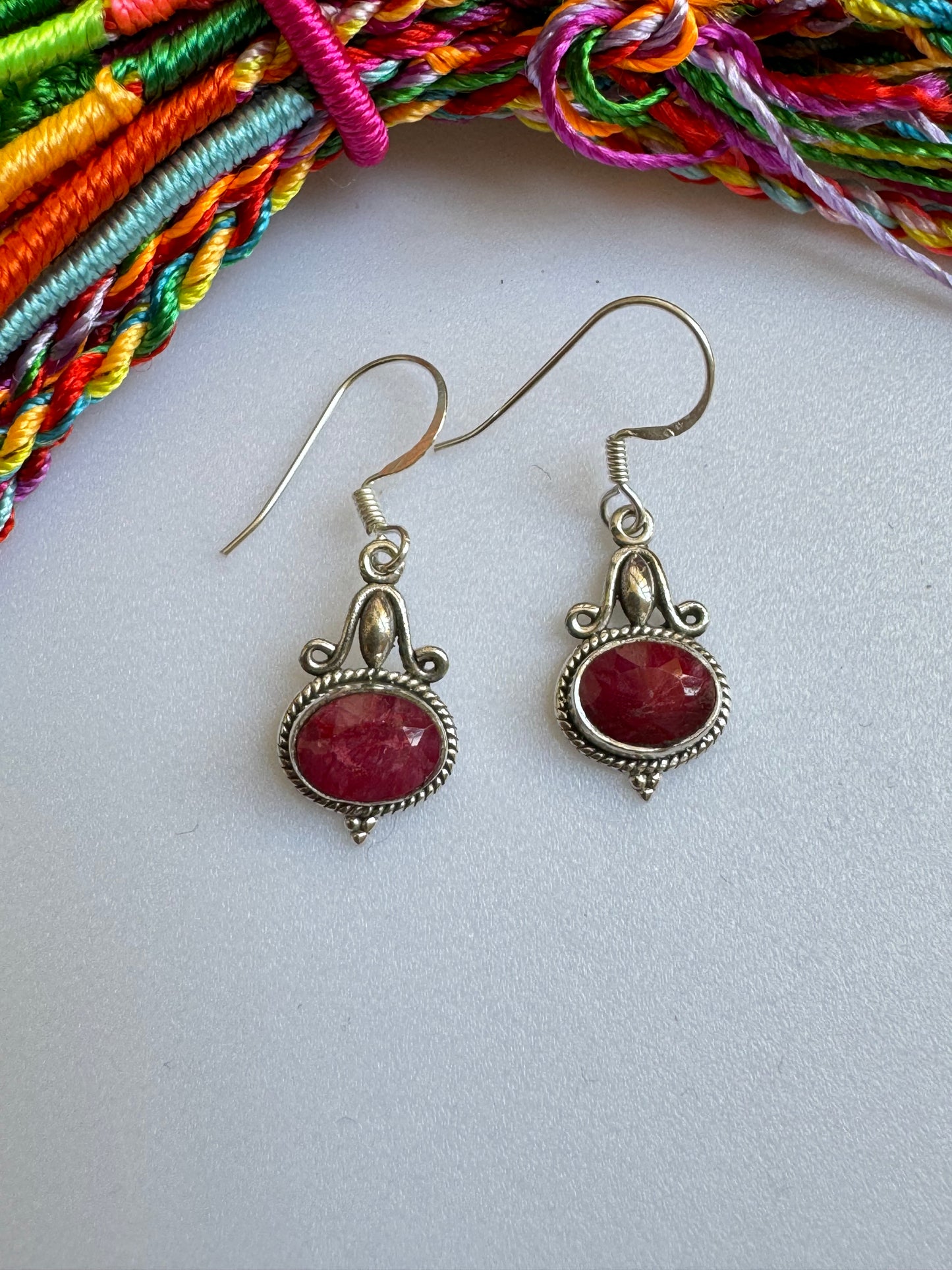 Ruby root 925 silver earrings