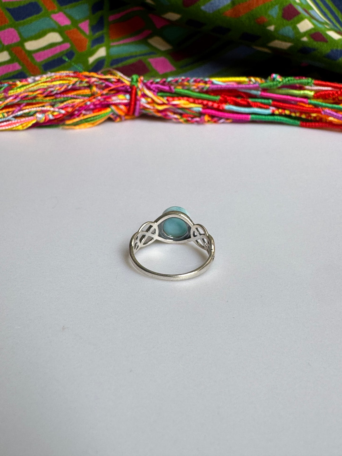 925 silver larimar ring size 15/16 3L