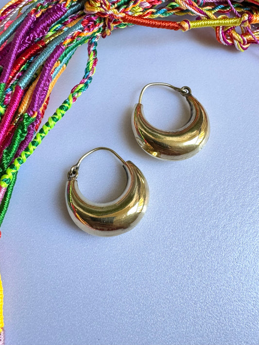 Medium Domed Gold Boho Earrings