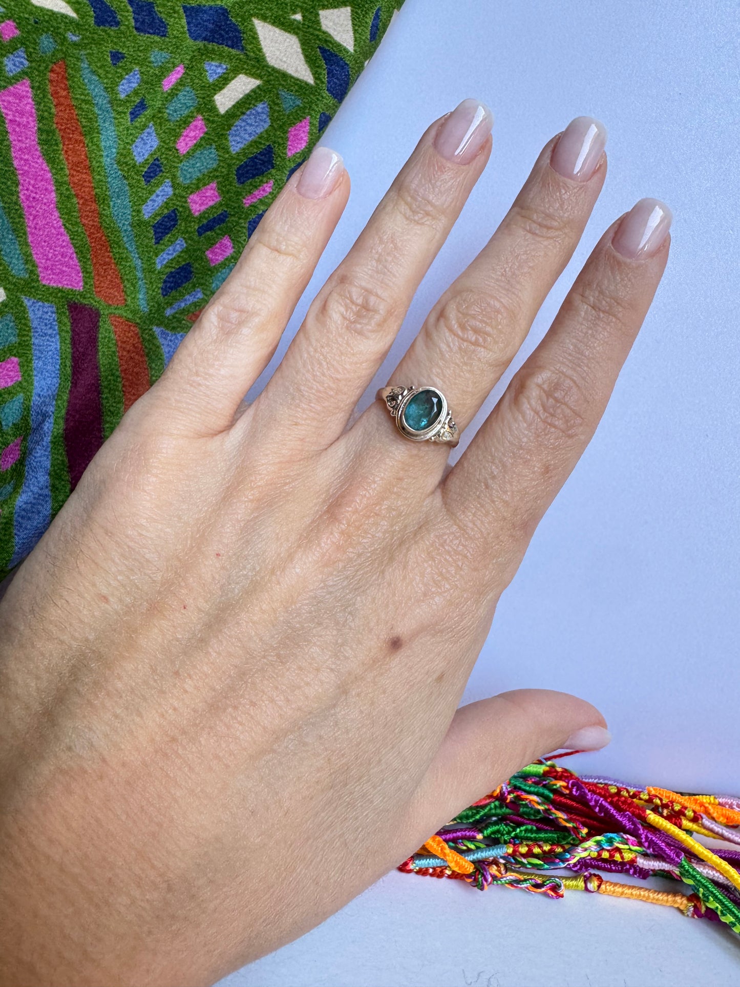 Anello argento 925 acquamarina misura 13 - 16UM